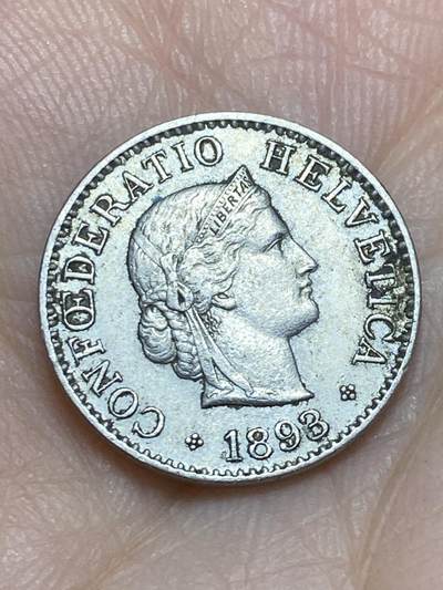 2026年第十七场(总第一百八十六场）外国好品散币场(免佣金) - 稀少早期年份–瑞士🇨🇭1893年5拉彭(第二版，B标伯尔尼造)