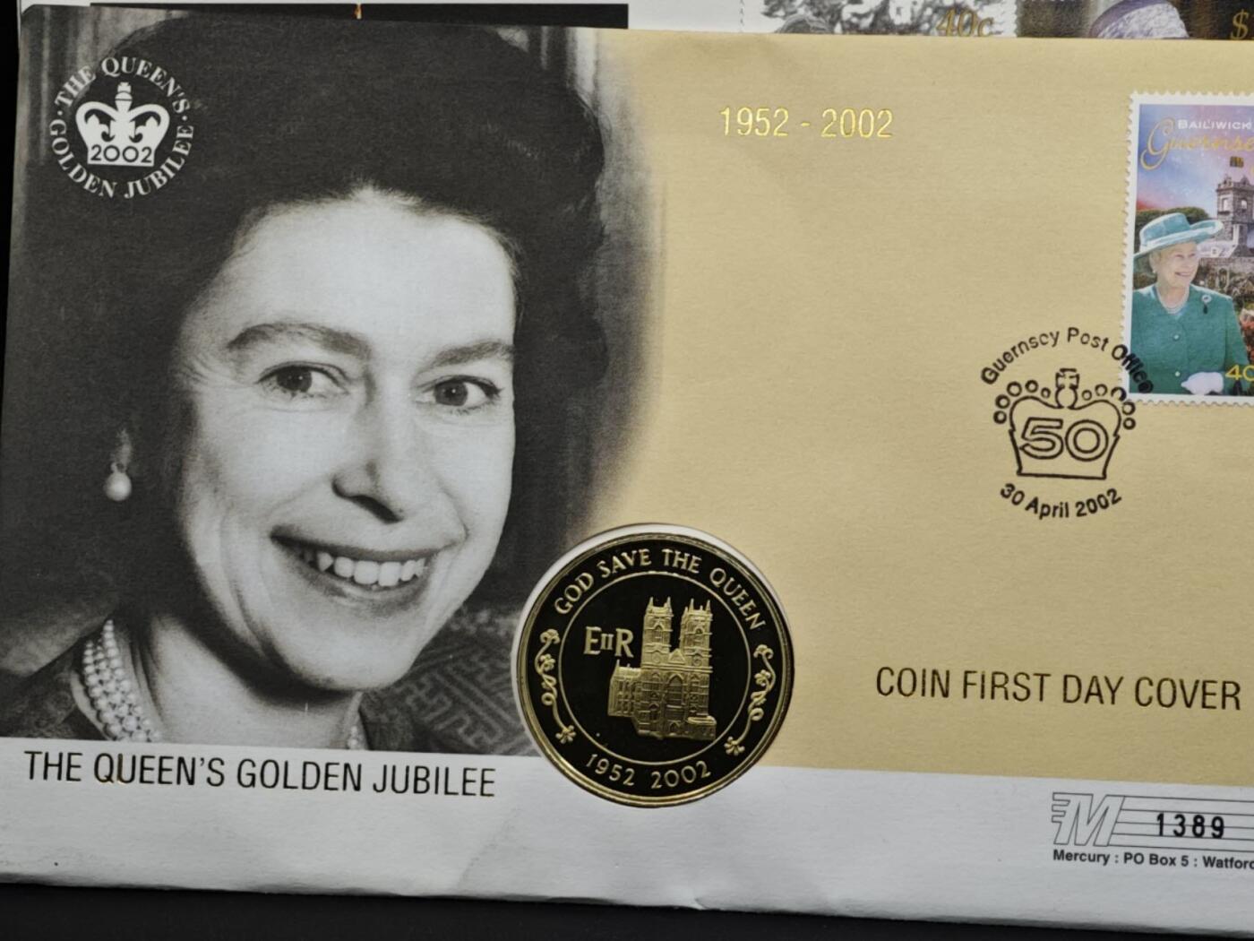 【淘币小摊】限时拍第八百六十二拍  克朗币邮币封场  满百包邮可预留两周  周一统一发货  阿桑松2002年女王登基金禧50便士纪念币邮币封