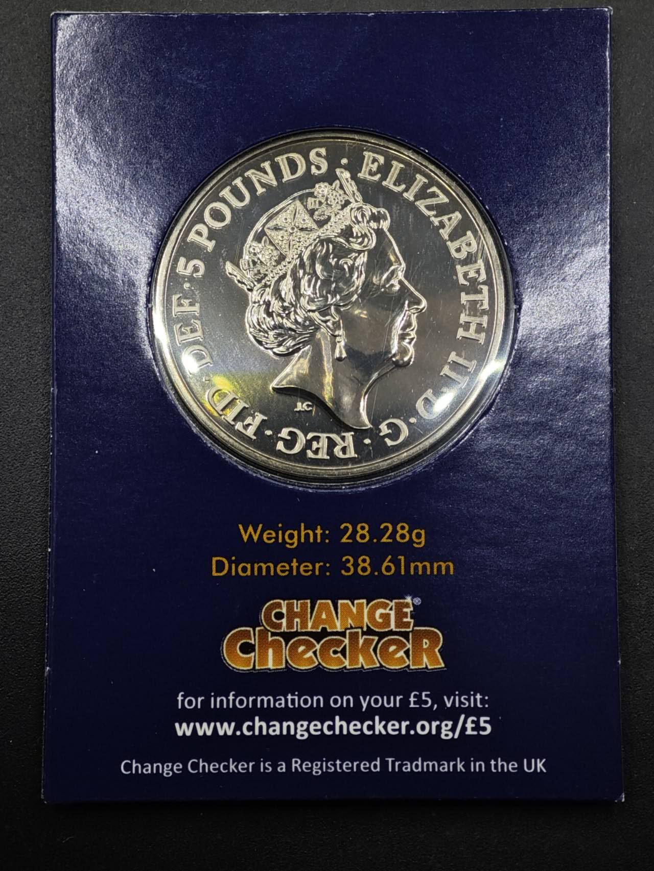 【淘币小摊】限时拍第八百六十二拍  克朗币邮币封场  满百包邮可预留两周  周一统一发货  英国2017年国王千年5镑纪念币