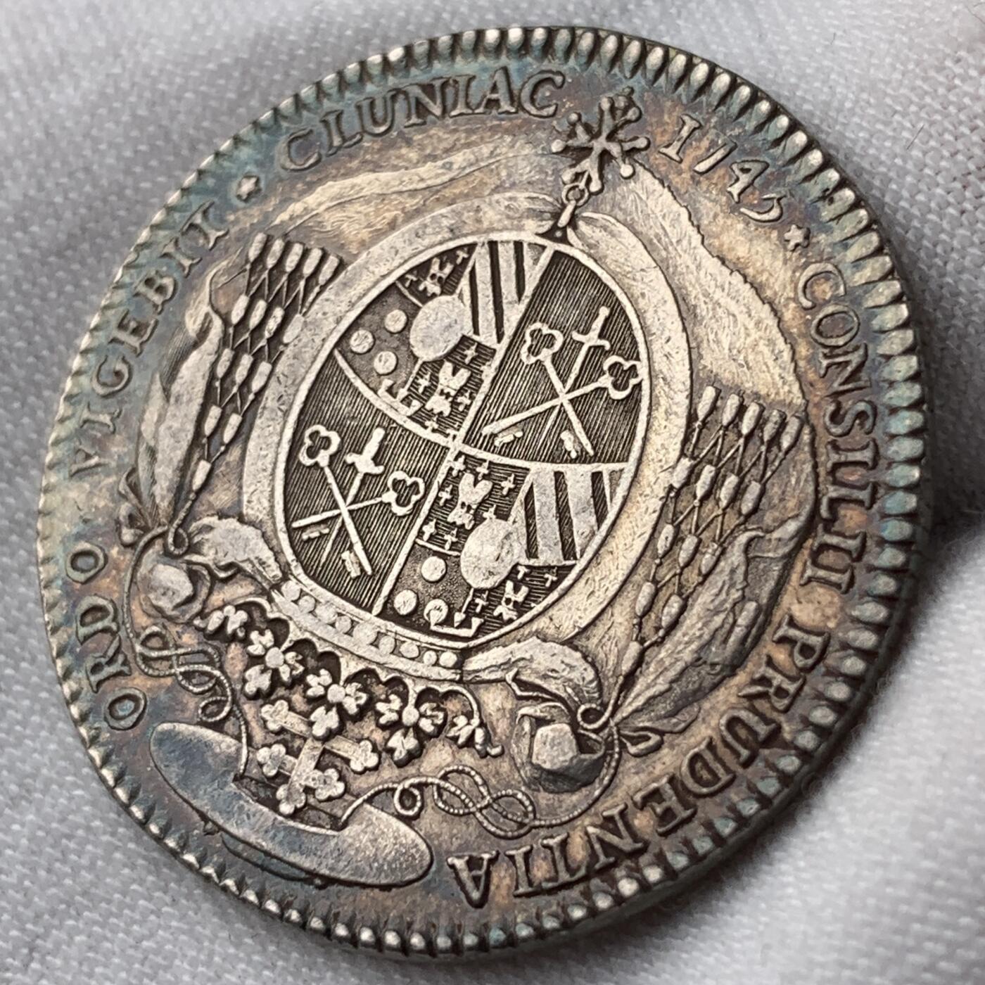 掌中浮雕-藏着的欧洲第052场 1745年神圣罗马帝国萨尔茨堡教区银质代币，30.4mm , 8.52g