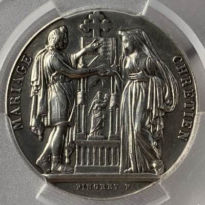 掌中浮雕-藏着的欧洲第052场 - 法国结婚银章，29mm