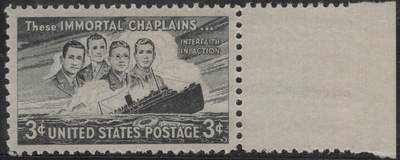 洪涛臻品批发群 精选邮票限时拍卖第1244期  - 1948美国被德军潜艇击沉的美国运兵船5周年 1全雕刻版 宽边新票原胶全品！