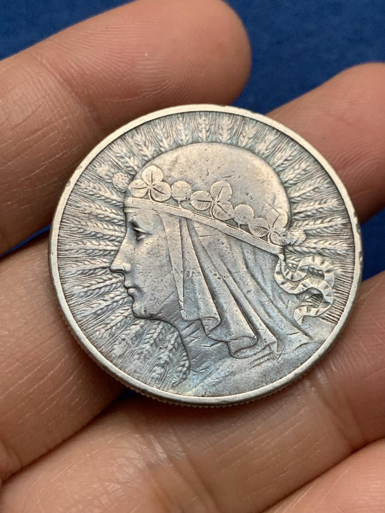 《竞宝斋》第463-465场 周日，周一，周二，3场连拍 （全场包邮）欢迎送拍 波兰 1932年 谷物女神 10兹罗提 银币 重21.8g