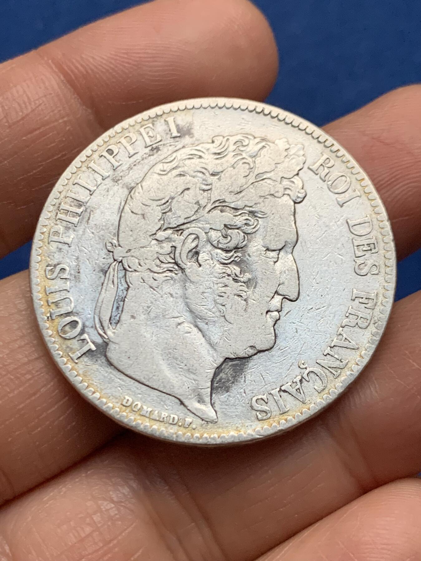 《竞宝斋》第463-465场 周日，周一，周二，3场连拍 （全场包邮）欢迎送拍 法国1843年菲利普5法郎银币 24.5克