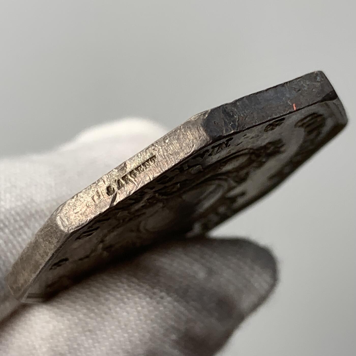 掌中浮雕-藏着的欧洲第052场 法国马赛商业经纪人八角银章，33.5mm，19g