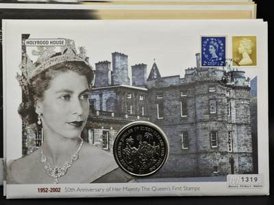 【淘币小摊】限时拍第八百六十二拍  克朗币邮币封场  满百包邮可预留两周  周一统一发货  - 英属维尔京2002年女王登基金禧1元纪念币邮币封