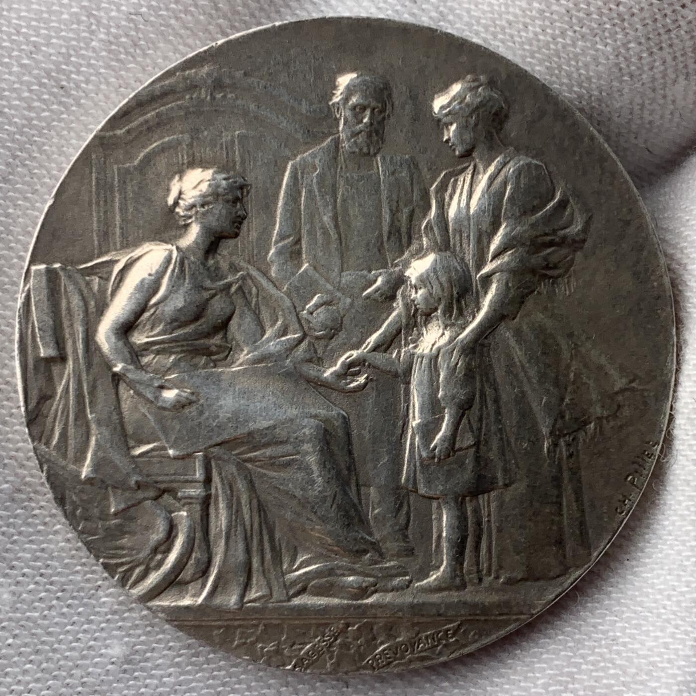 掌中浮雕-藏着的欧洲第052场 法国马尔默塞储蓄银行银章，31.78mm，15.3g