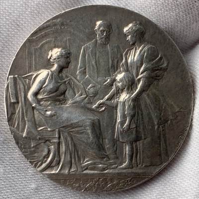 掌中浮雕-藏着的欧洲第052场 - 法国马尔默塞储蓄银行银章，31.78mm，15.3g