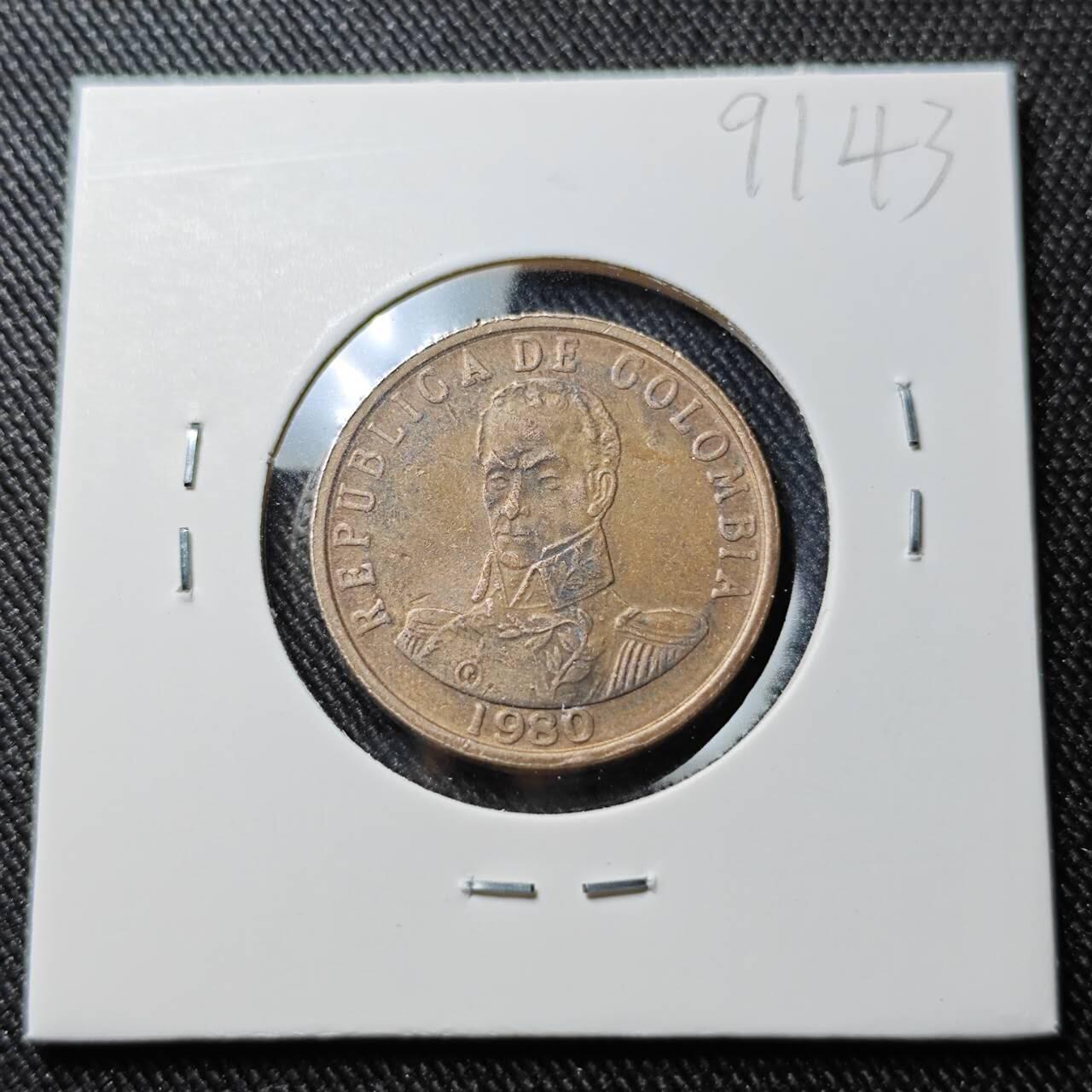 KK钱币收藏小铺  第391期  2月预留时间 周末发货  哥伦比亚2比索