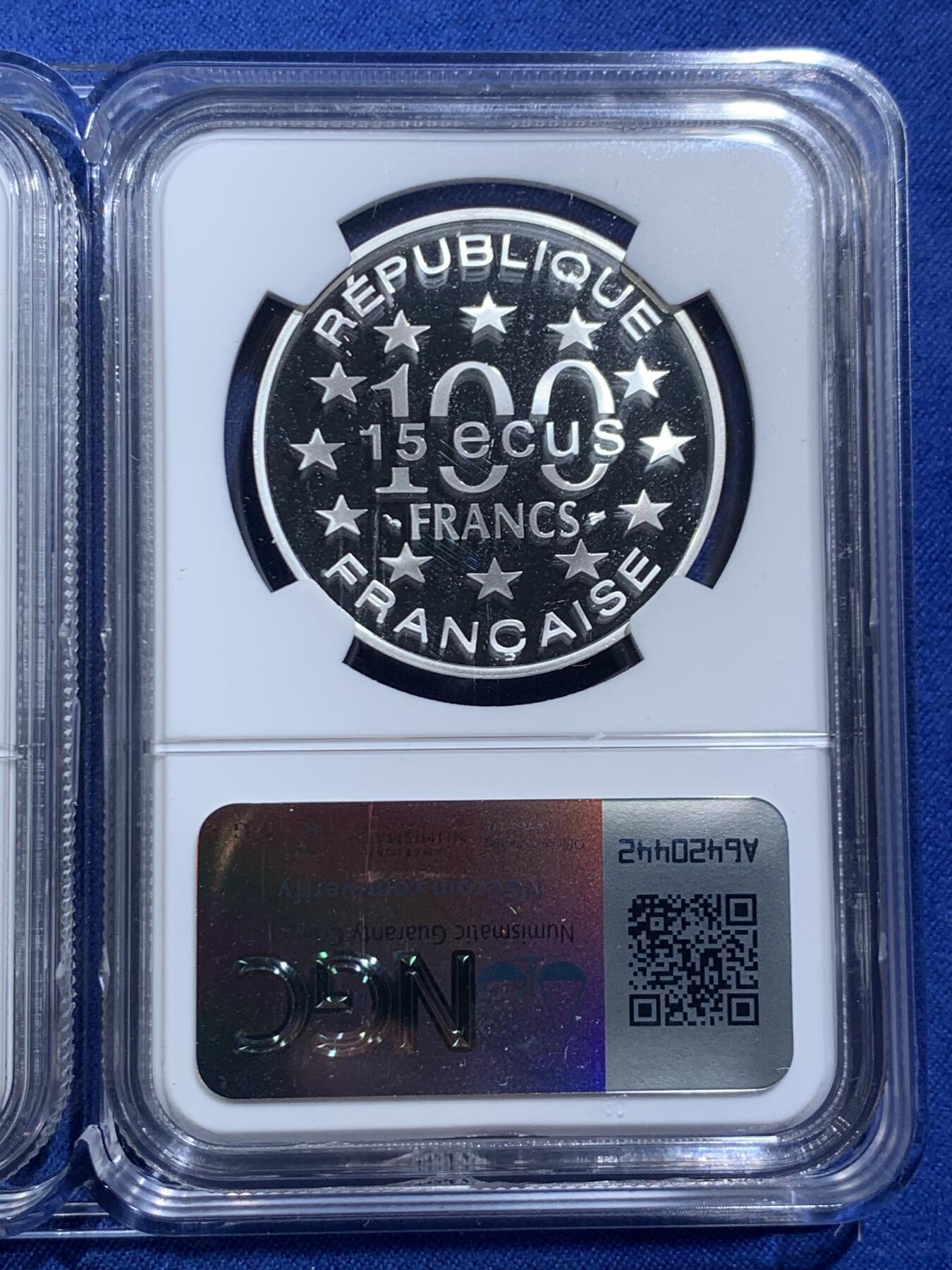 《竞宝斋》第463-465场 周日，周一，周二，3场连拍 （全场包邮）欢迎送拍 三枚一组 NGC PF69UC 法国老币欧洲经典景点系列-瑞典赫尔辛基、希腊帕特农神庙、西班牙阿尔罕布拉宫100法郎精制纪念银币（900银，克重22.2克，镌刻在银币上的永恒记忆，虽然已经历经40年的岁月打磨，但银币依然历久弥新！）