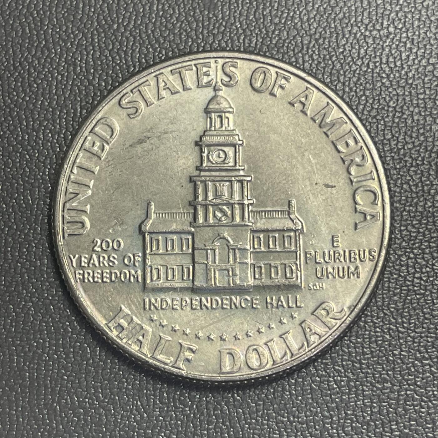 回流0207 美国1976年半圆建国200周年纪念币 肯尼迪/费城独立厅