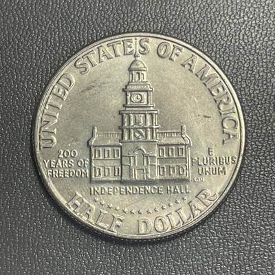 回流0207 - 美国1976年半圆建国200周年纪念币 肯尼迪/费城独立厅
