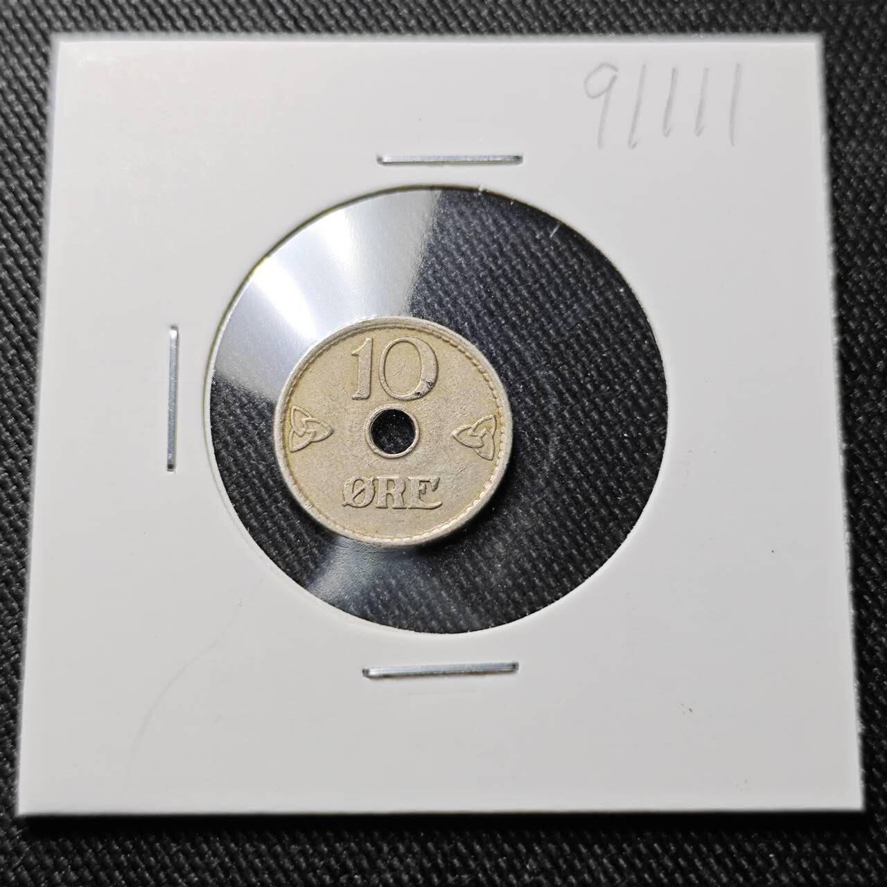 KK钱币收藏小铺  第391期  2月预留时间 周末发货  1949挪威10欧尔镍币