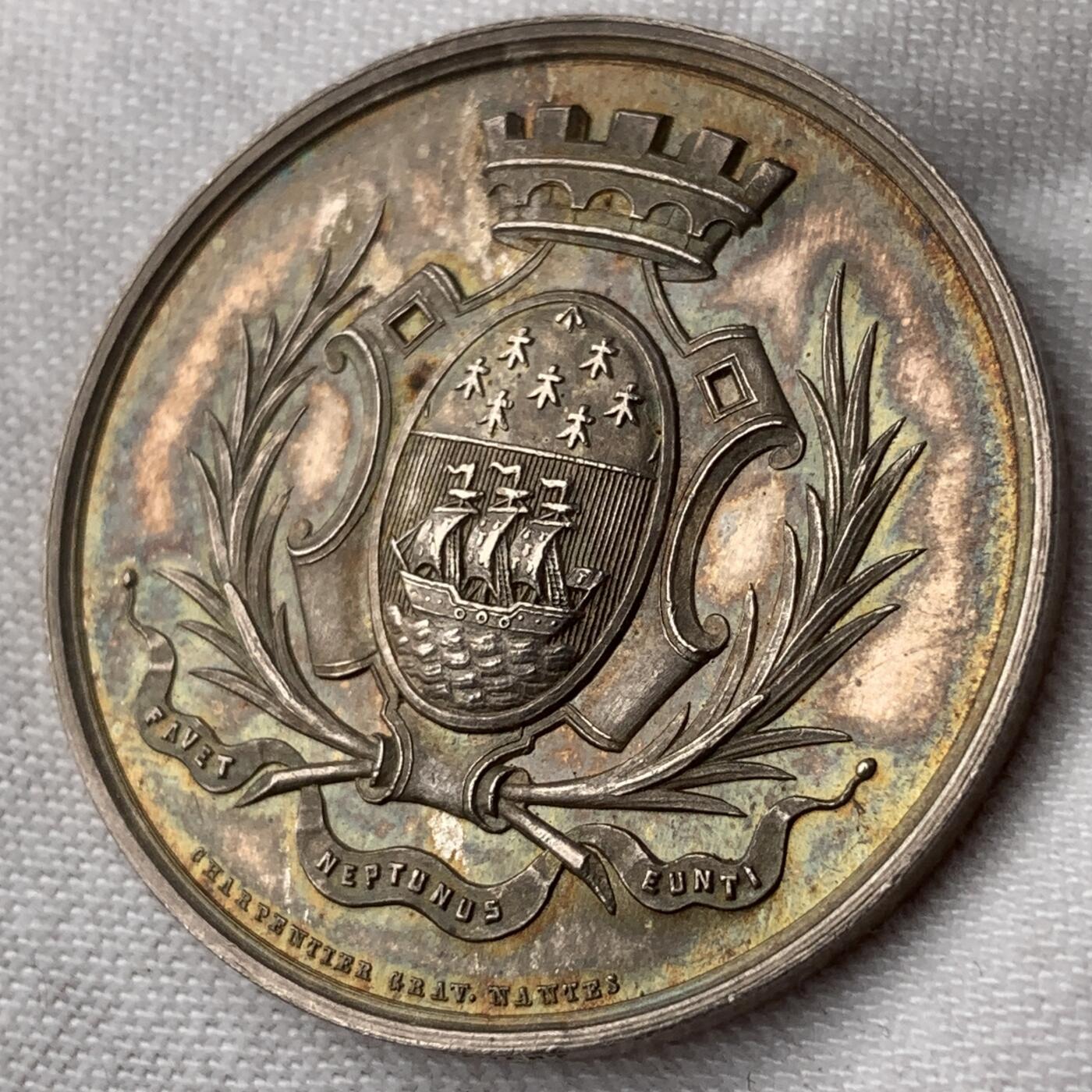 掌中浮雕-藏着的欧洲第052场 1859年法国南特商业法庭银章，31.4mm，12.93g