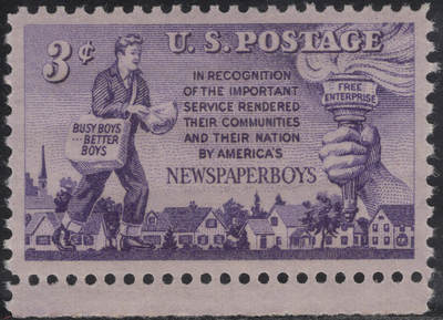 洪涛臻品批发群 精选邮票限时拍卖第1244期  - 1952美国报童 雕版1全套带边 原胶全品！