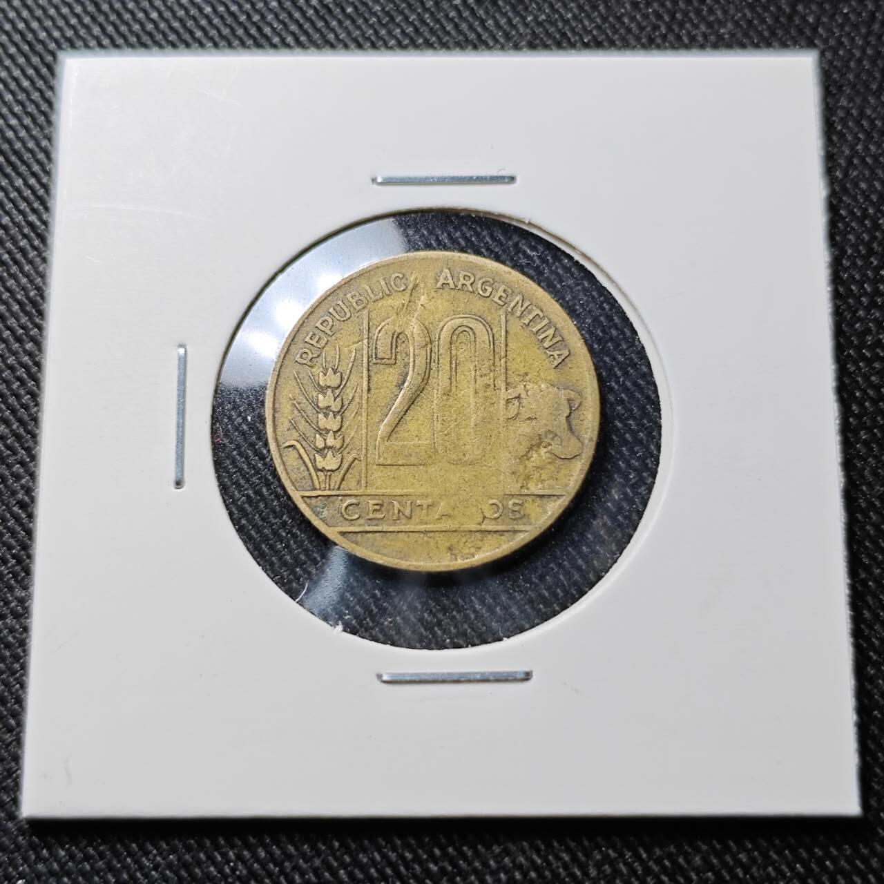 KK钱币收藏小铺  第391期  2月预留时间 周末发货  1947阿根廷20分铜币