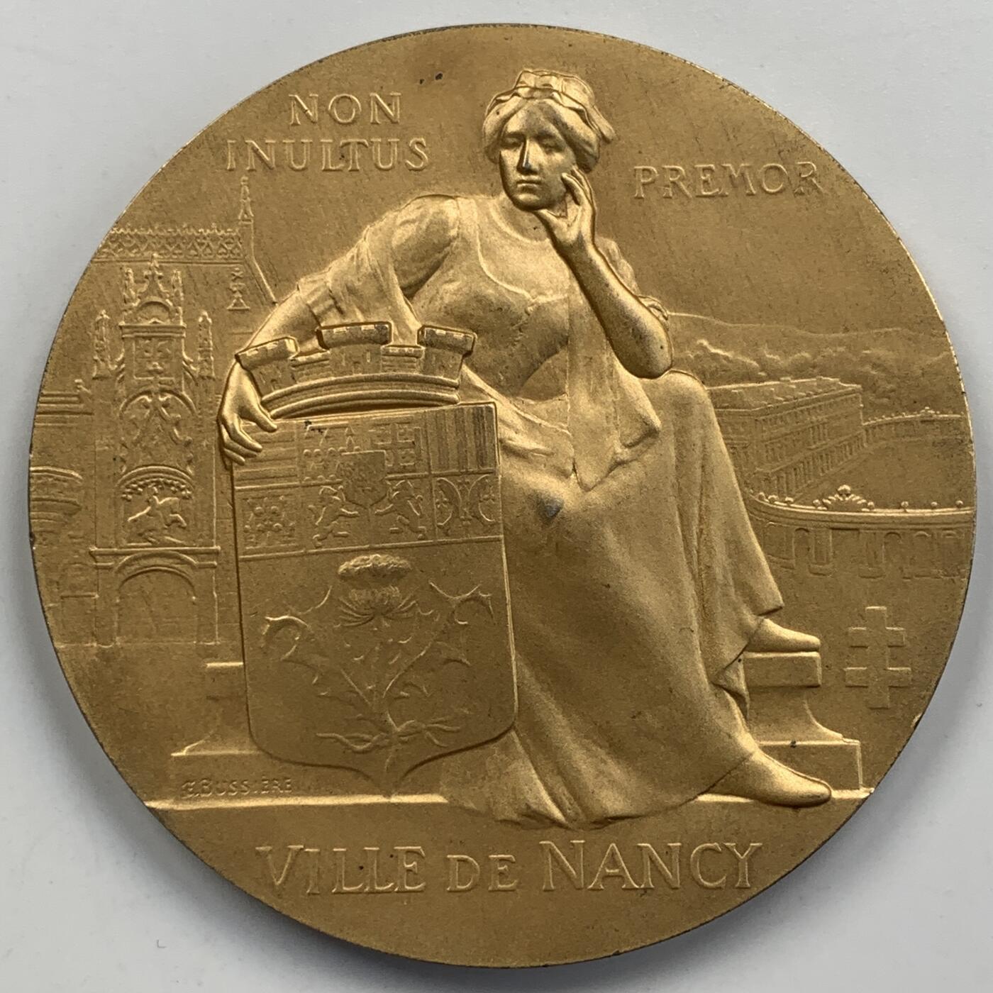 掌中浮雕-藏着的欧洲第052场 1929年法国南锡博览会镀金银奖章，65mm，124g