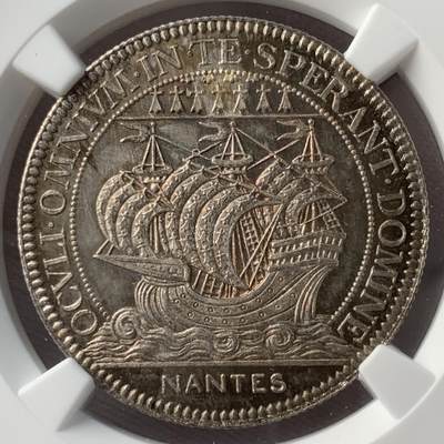 掌中浮雕-藏着的欧洲第052场 - NGC MS65 ：法国南特市商会银章，32mm