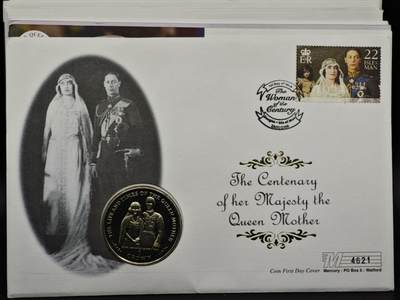 【淘币小摊】限时拍第八百六十二拍  克朗币邮币封场  满百包邮可预留两周  周一统一发货  - 马恩岛1999年女王母亲克朗纪念币邮币封