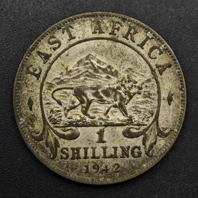 【淘币小摊】实时拍第八百六十一拍   银币套币场   满百包邮可预留二周 每周一统一发货   - 英属东非1942年乔治六世一先令银币
