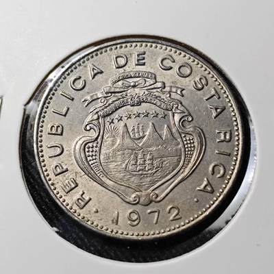 KK钱币收藏小铺  第391期  2月预留时间 周末发货 -  1972哥斯达黎加50分 好品