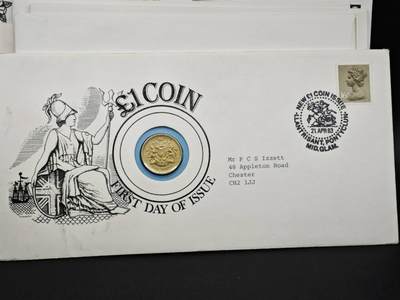 【淘币小摊】限时拍第八百六十二拍  克朗币邮币封场  满百包邮可预留两周  周一统一发货  - 英国1983年一镑铜币邮币封