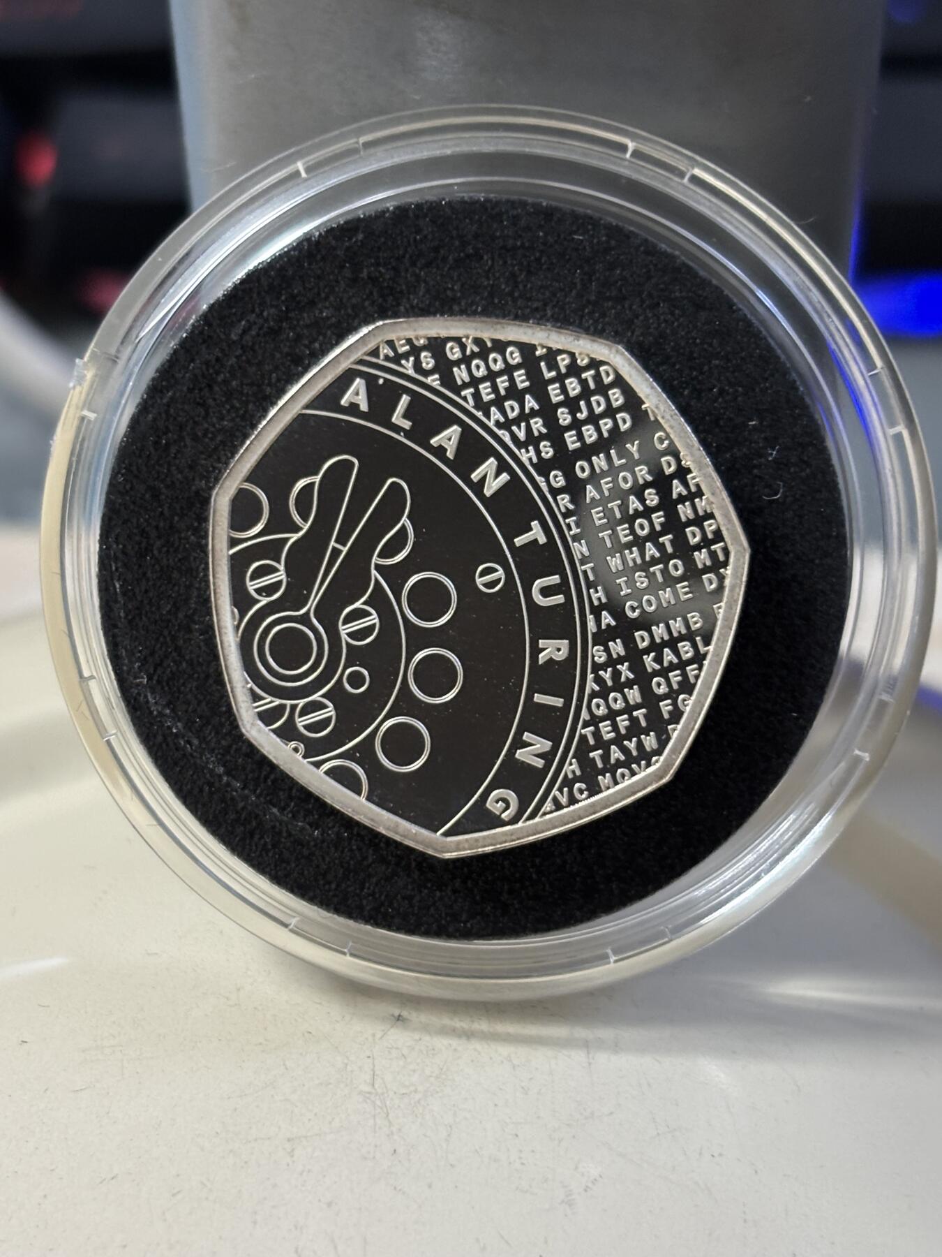 第190期拍卖 英国2022年科学创新系列图灵50便士精制加厚版银币,925银，16克，发行1500枚