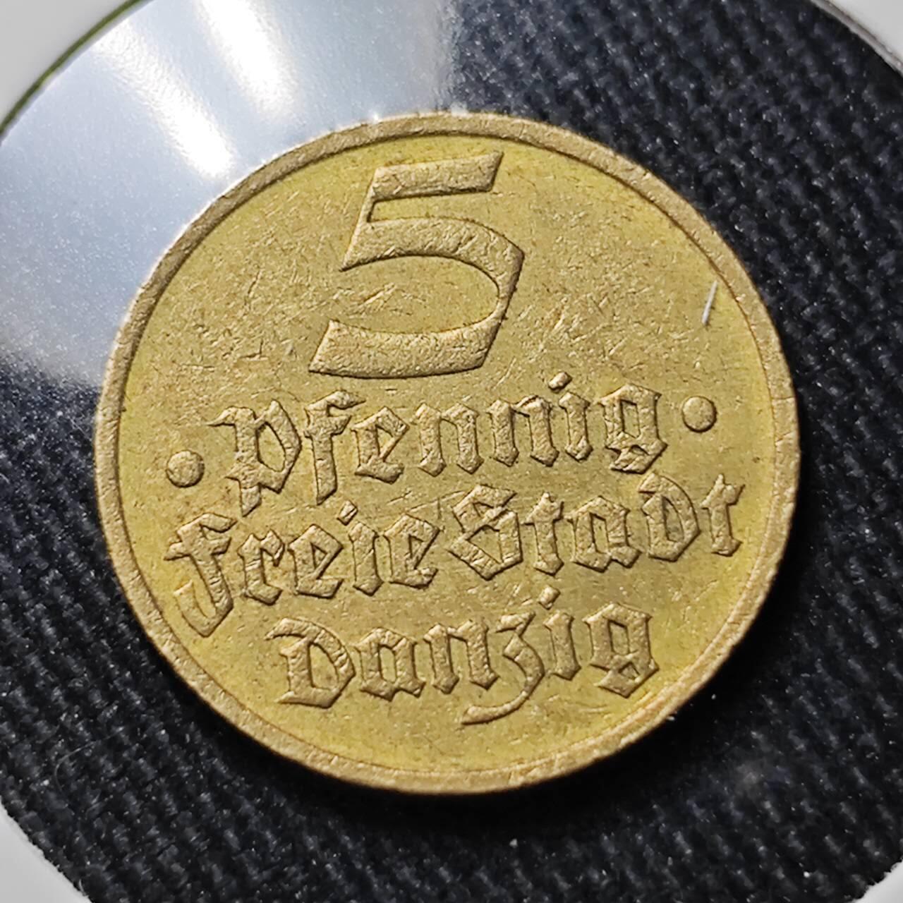 KK钱币收藏小铺  第398期 百期特拍（四拍之二） 2月预留时间 周末发货  1932但泽5芬尼铜币