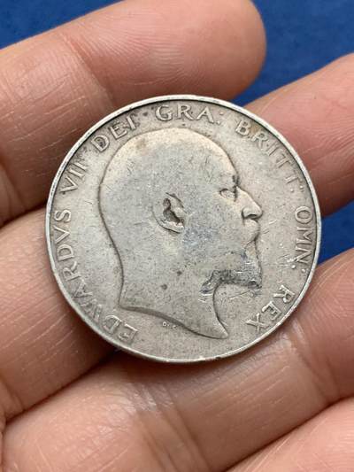 《竞宝斋》第463-465场 周日，周一，周二，3场连拍 （全场包邮）欢迎送拍 - 英国1907年爱德华七世半克朗银币 13.8克 925银