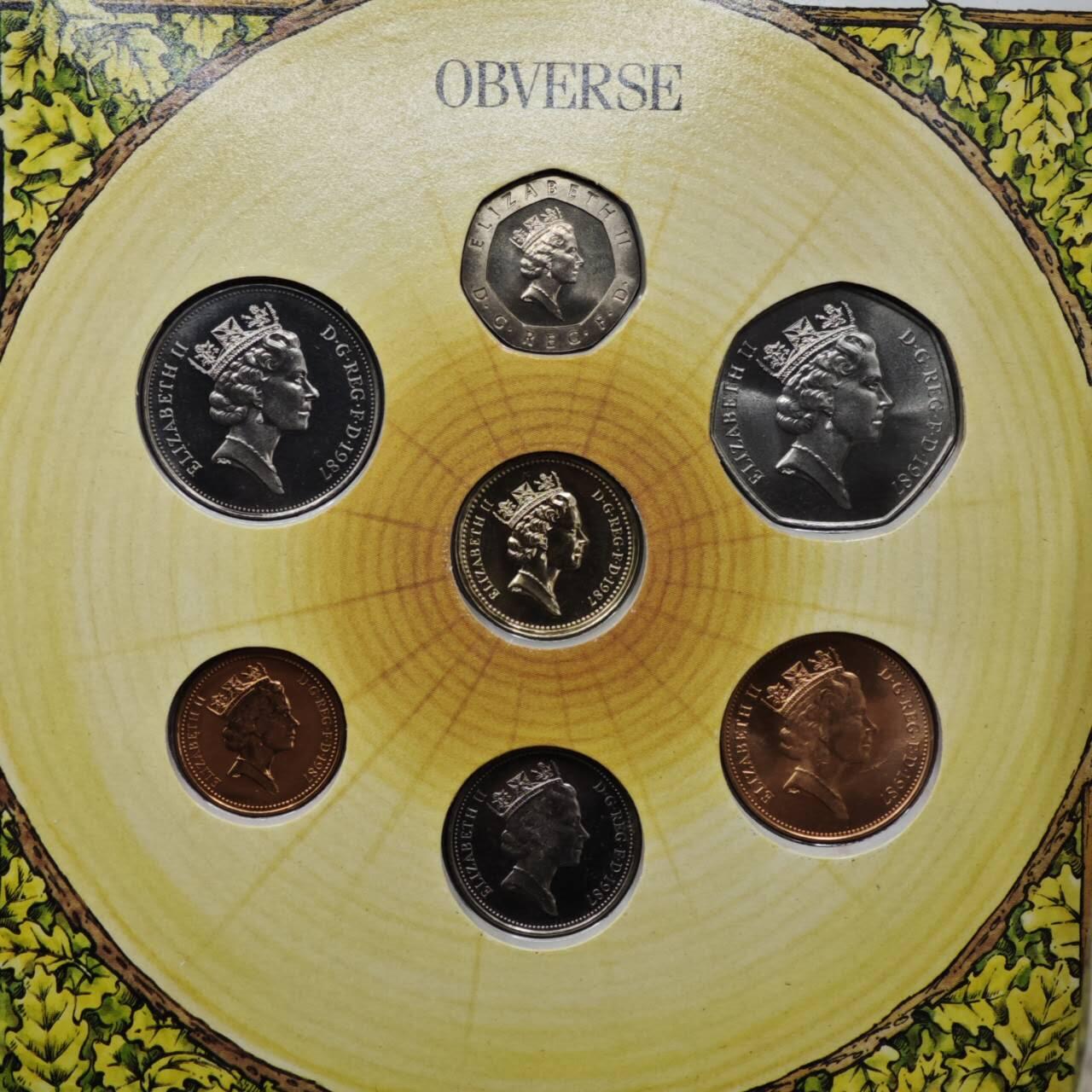 【淘币小摊】实时拍第八百六十一拍   银币套币场   满百包邮可预留二周 每周一统一发货   英国1987年套币