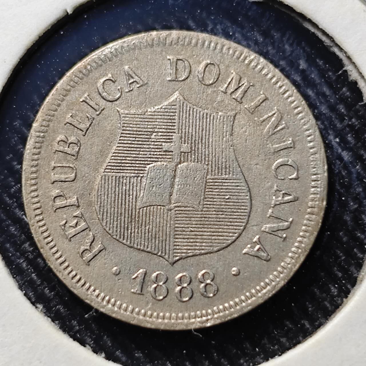 KK钱币收藏小铺  第398期 百期特拍（四拍之二） 2月预留时间 周末发货  1888多米尼加1.25分镍币 发行量仅90万