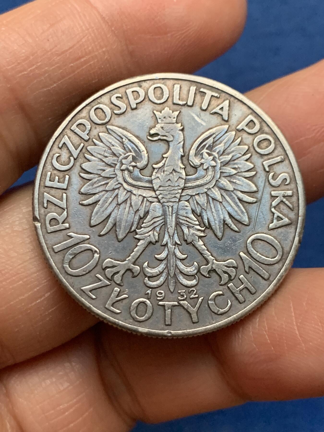 《竞宝斋》第463-465场 周日，周一，周二，3场连拍 （全场包邮）欢迎送拍 波兰 1932年 谷物女神 10兹罗提 银币 重21.8g