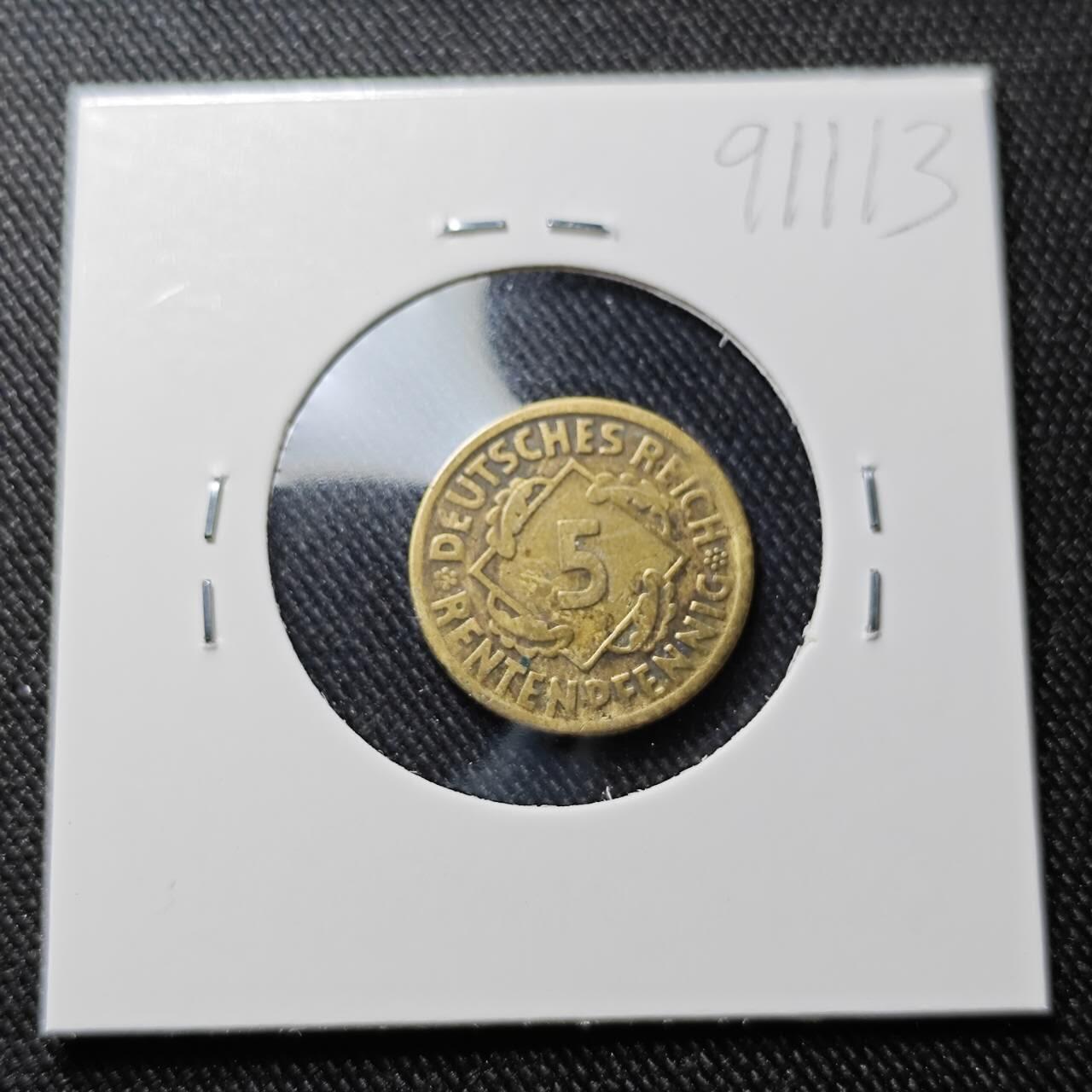 KK钱币收藏小铺  第391期  2月预留时间 周末发货  魏玛5分铜币