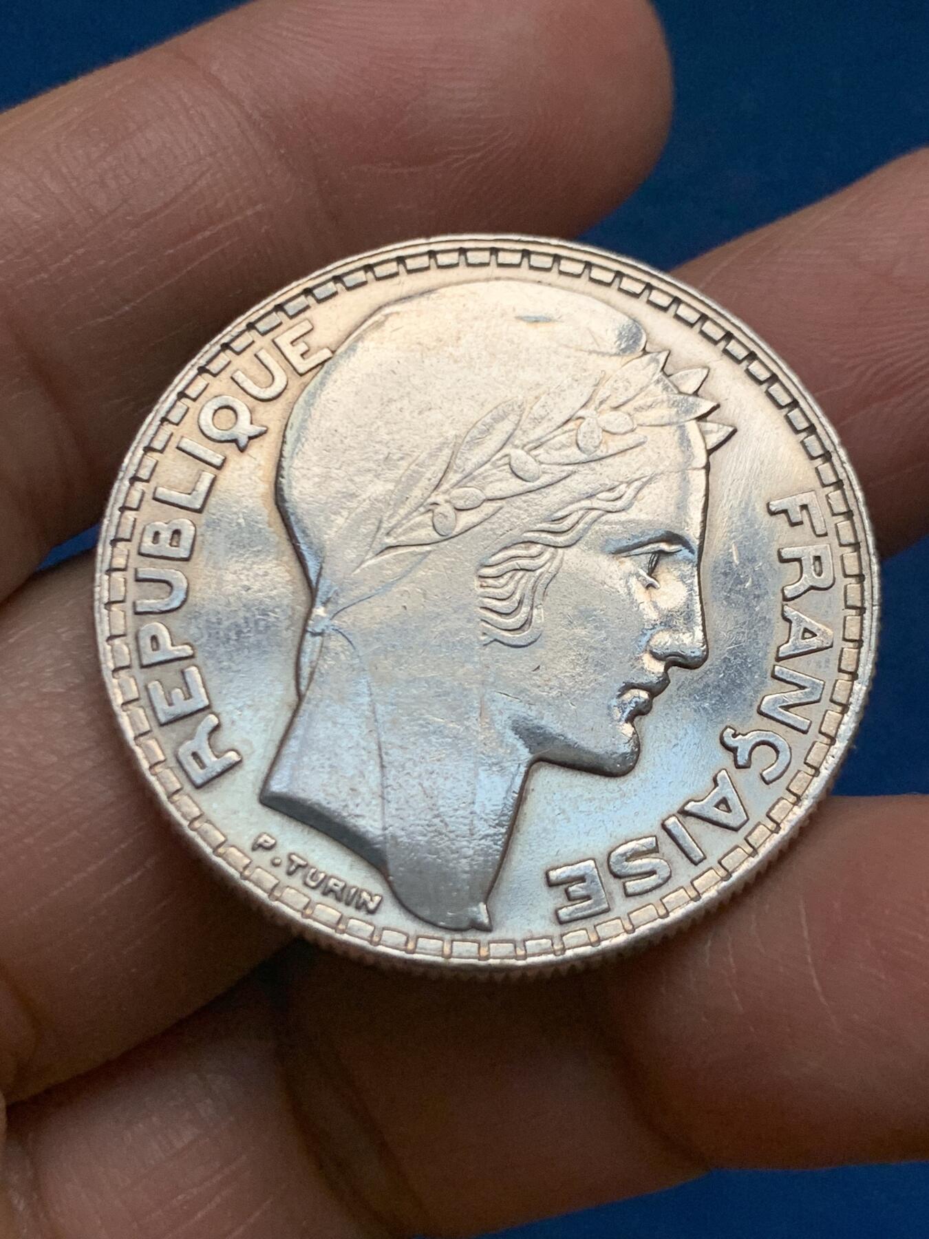 《竞宝斋》第463-465场 周日，周一，周二，3场连拍 （全场包邮）欢迎送拍 法国 1933年 谷物女神20法郎银币 20克 680银