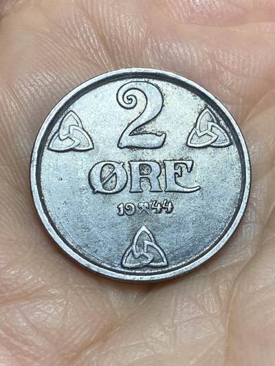 2026年第十七场(总第一百八十六场）外国好品散币场(免佣金) - 挪威🇳🇴1944年2欧尔铁币(二战德国占领时期，仅发行3年)