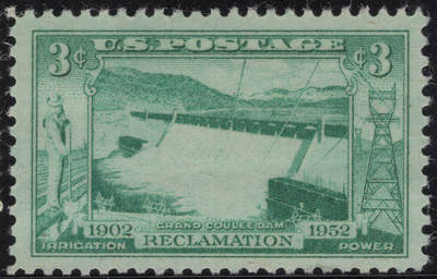 洪涛臻品批发群 精选邮票限时拍卖第1244期  - 1952美国大古力水坝1全新 雕刻版原胶全品！
