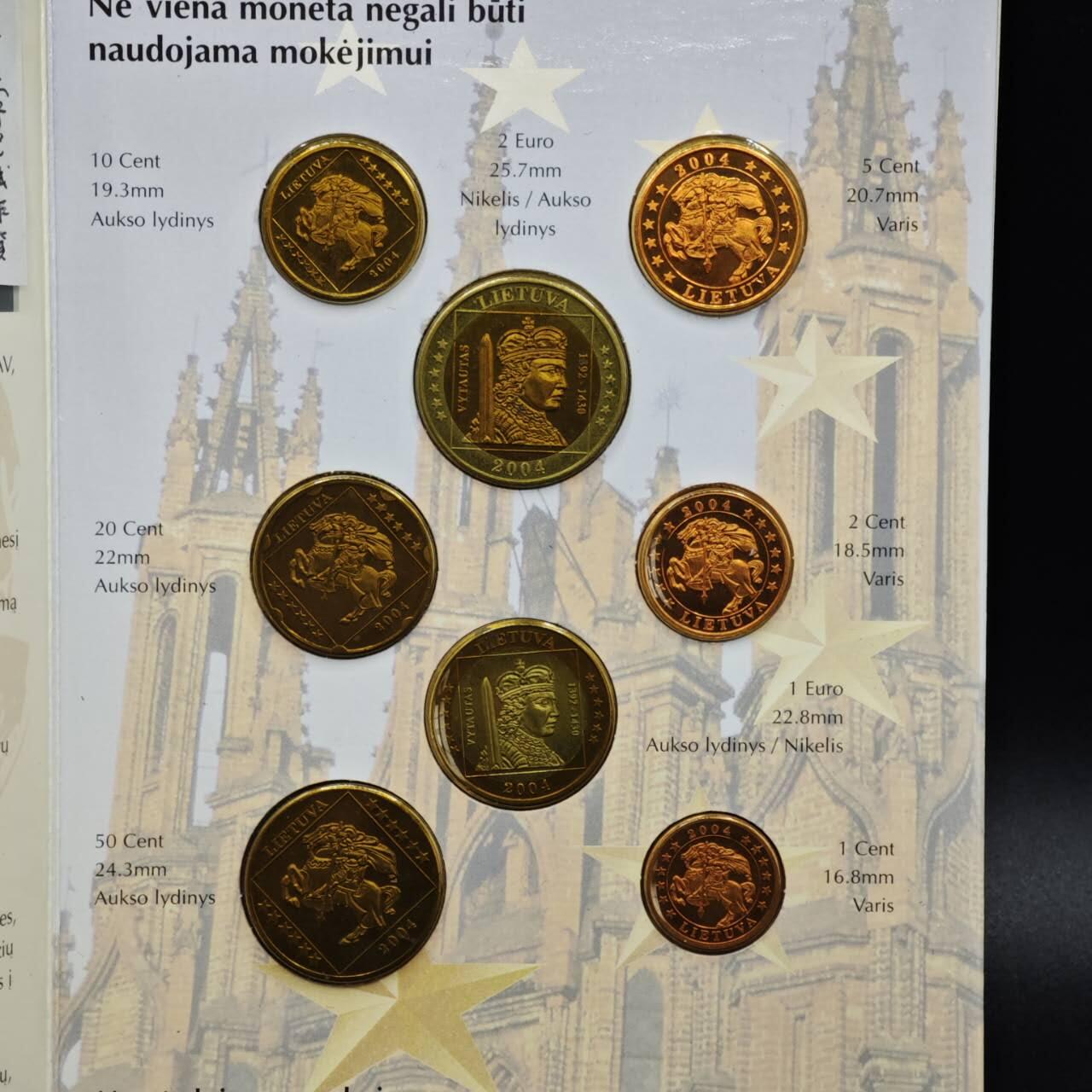 【淘币小摊】实时拍第八百六十一拍   银币套币场   满百包邮可预留二周 每周一统一发货   拉脱维亚2004年欧元型样币