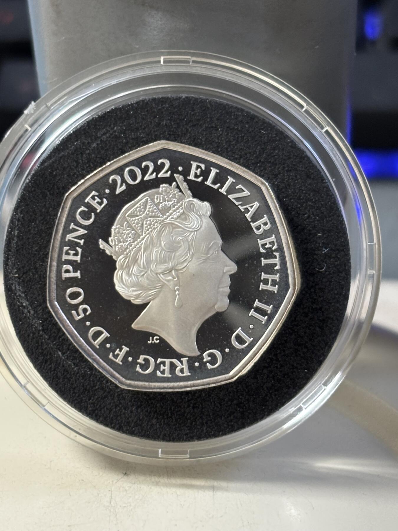 第190期拍卖 英国2022年科学创新系列图灵50便士精制加厚版银币,925银，16克，发行1500枚