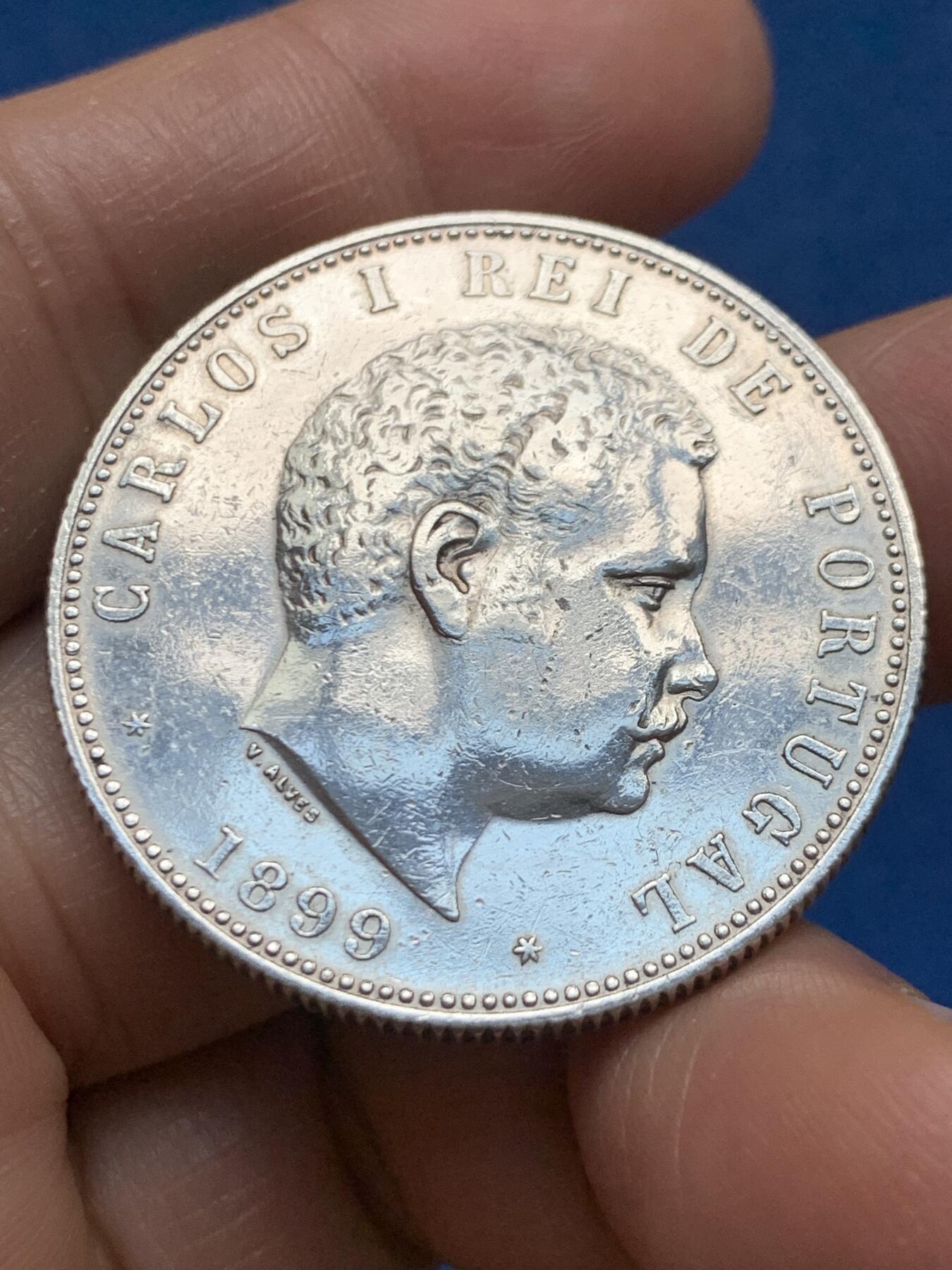 《竞宝斋》第463-465场 周日，周一，周二，3场连拍 （全场包邮）欢迎送拍 葡萄牙 1899年 卡洛斯一世1000瑞斯银币 25.02克 9167银