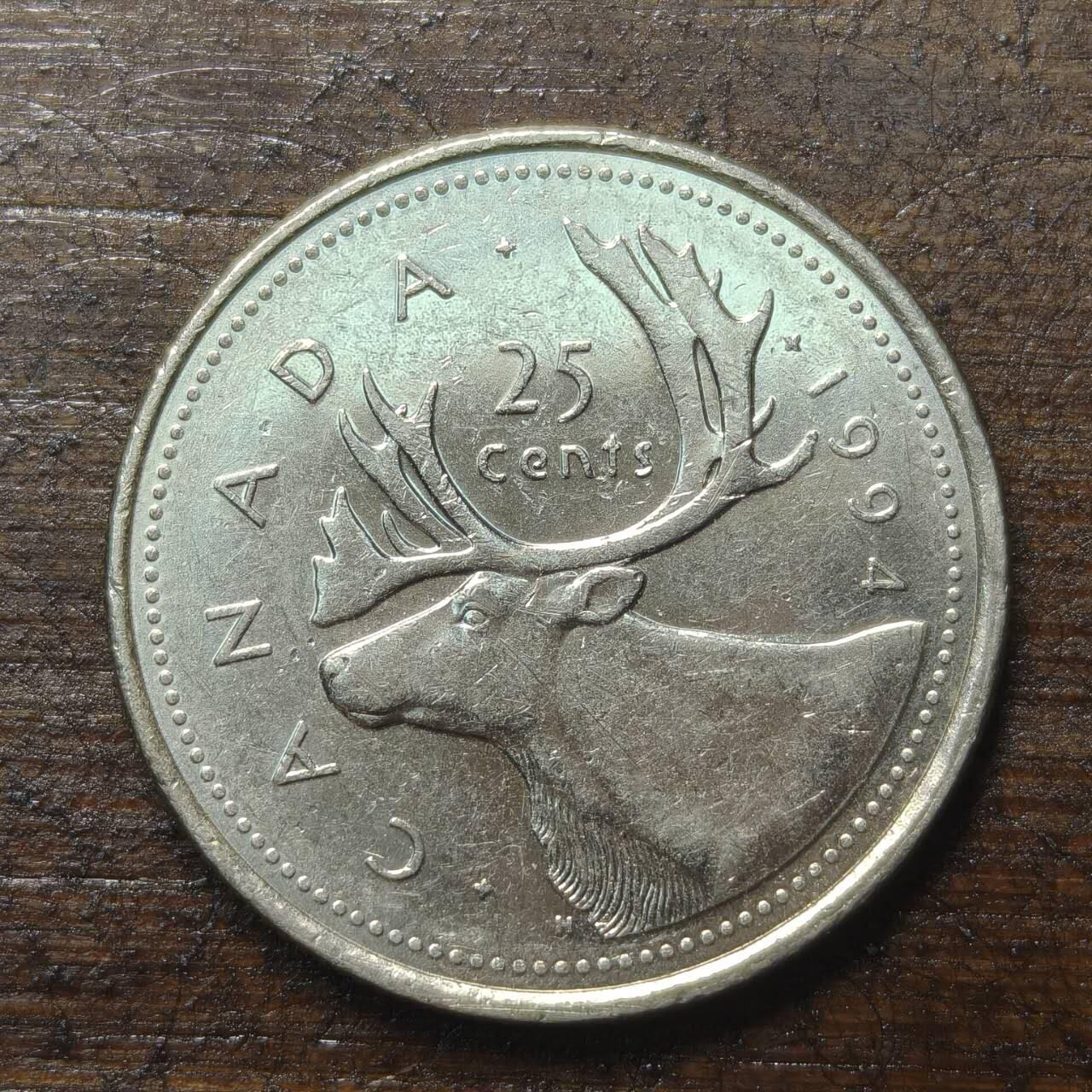 【铜匠收藏】★第143★散币专场 不寄存，30包邮。不满30元，支付5元运费。《接受代拍 代送NGC评级》 17【无寄存】加拿大 1994年 25分 