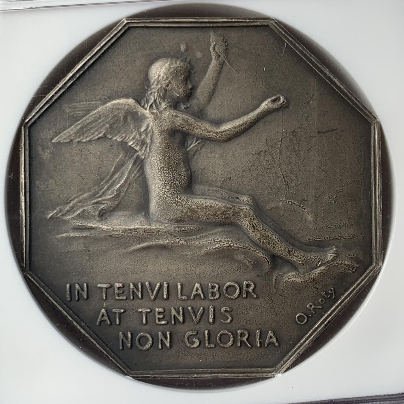 掌中浮雕-藏着的欧洲第052场 NGC MS64 : 法国里昂商会八角银章，对边42mm