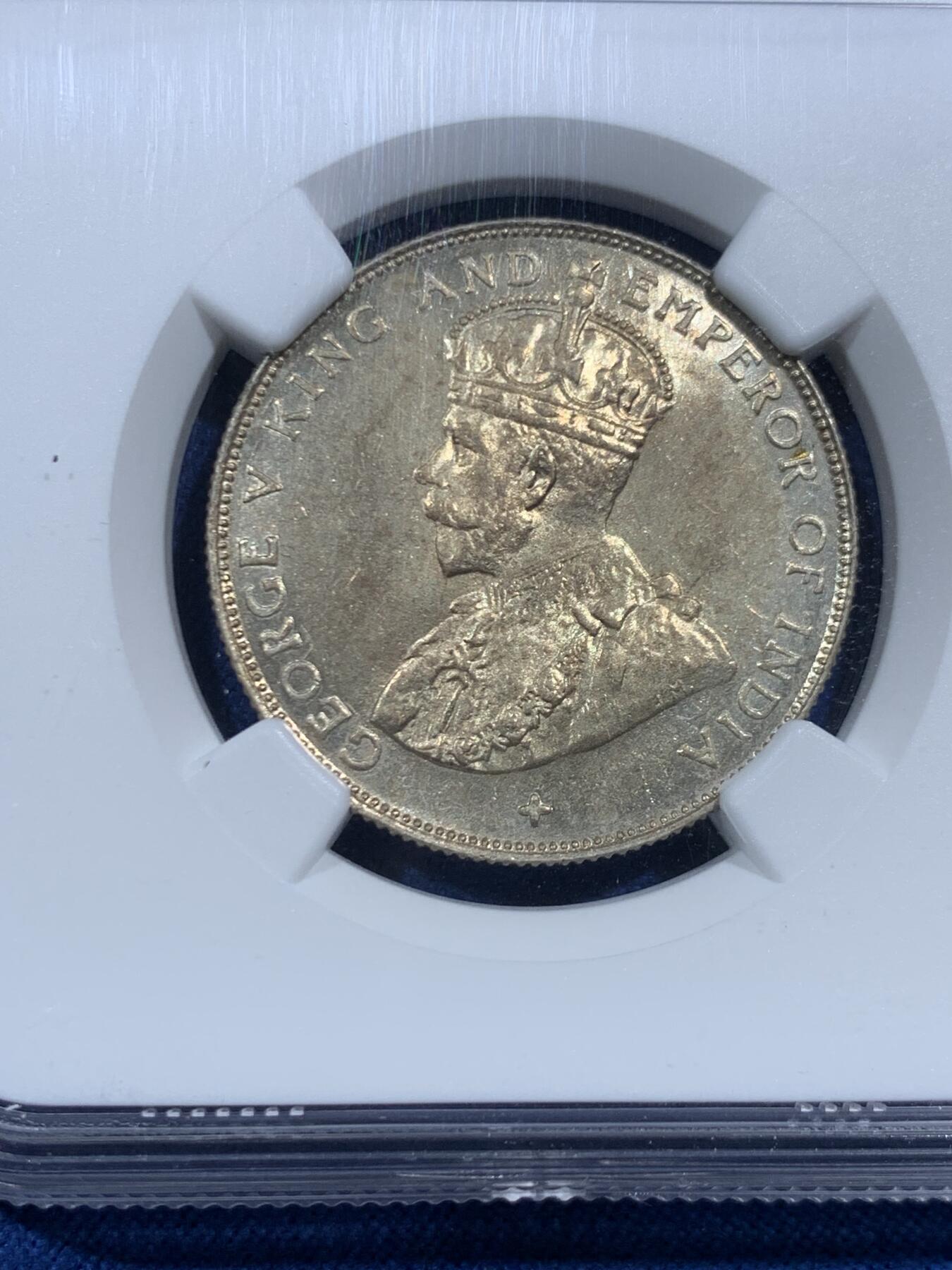 《竞宝斋》第463-465场 周日，周一，周二，3场连拍 （全场包邮）欢迎送拍 NGC MS64 英属海峡1920年乔治五世半元银币