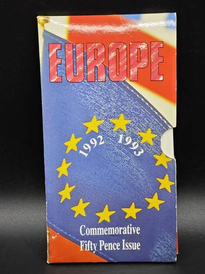 【淘币小摊】限时拍第八百六十二拍  克朗币邮币封场  满百包邮可预留两周  周一统一发货  - 英国1993年50便士纪念币卡册