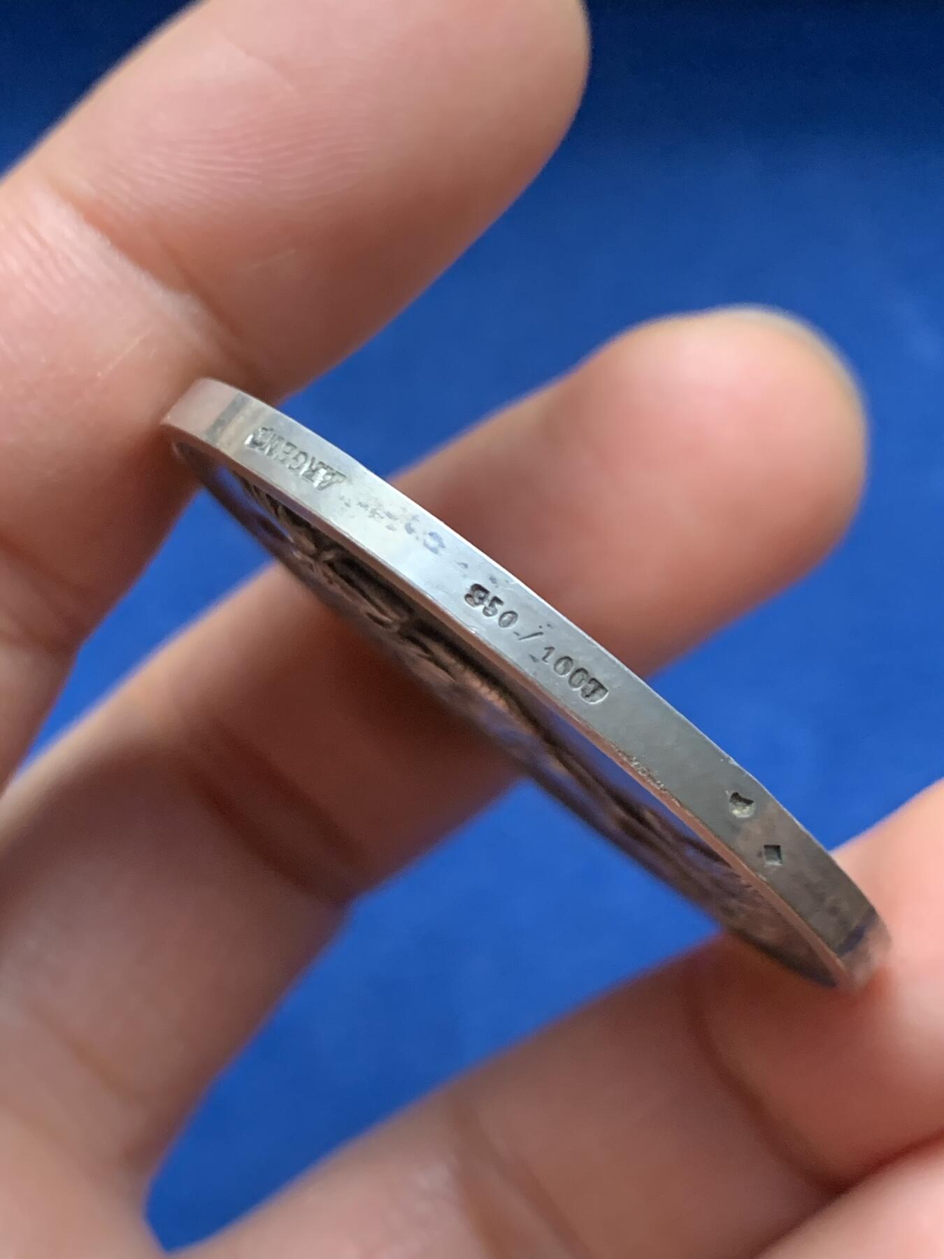 《竞宝斋》第463-465场 周日，周一，周二，3场连拍 （全场包邮）欢迎送拍 法国林德尔农业协会纪念银章 高卢雄鸡 950银 40.1克 42mm