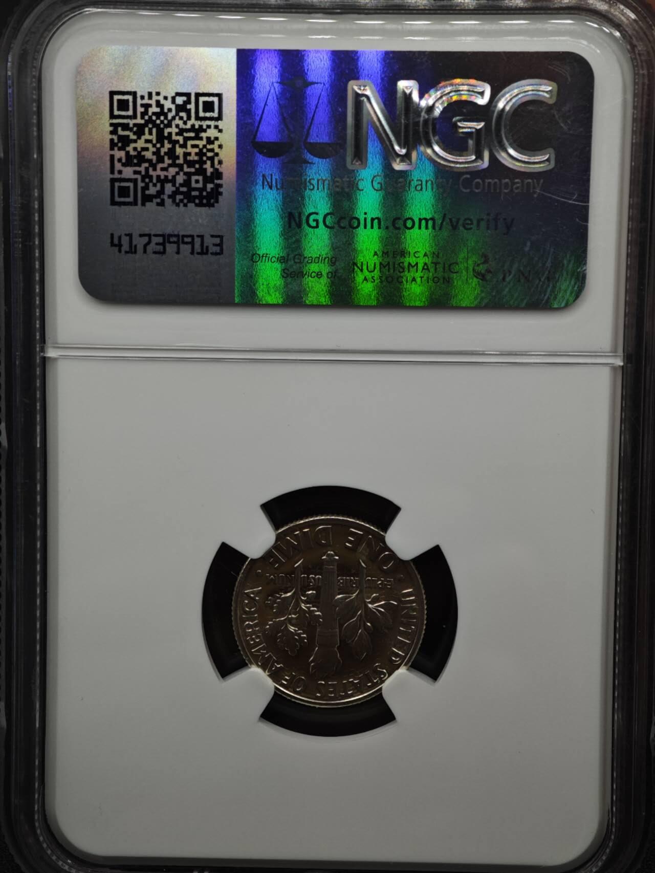 【淘币小摊】实时拍第八百六十一拍   银币套币场   满百包邮可预留二周 每周一统一发货   美国1962年罗斯福10分精制银币 NGC PF67