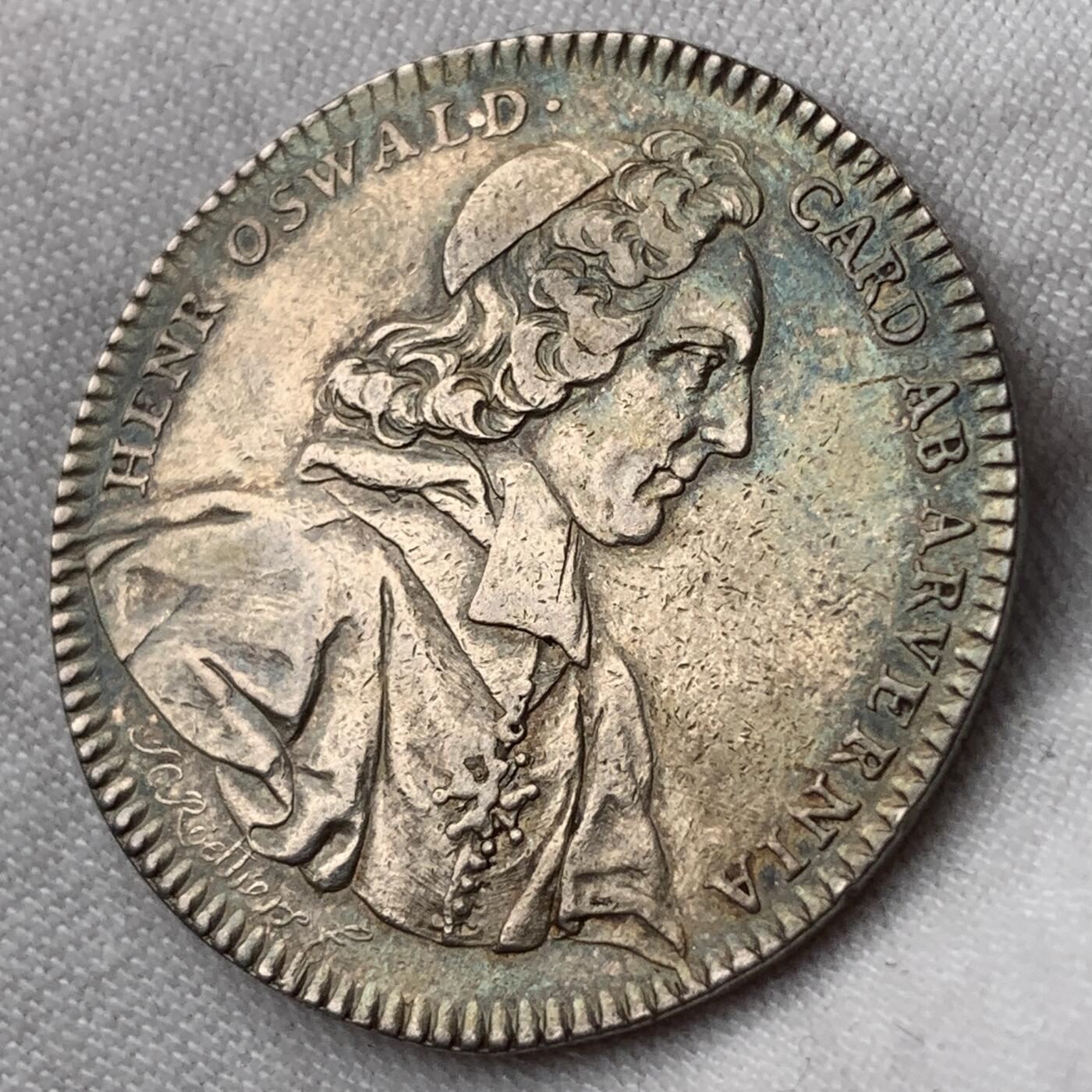 掌中浮雕-藏着的欧洲第052场 1745年神圣罗马帝国萨尔茨堡教区银质代币，30.4mm , 8.52g