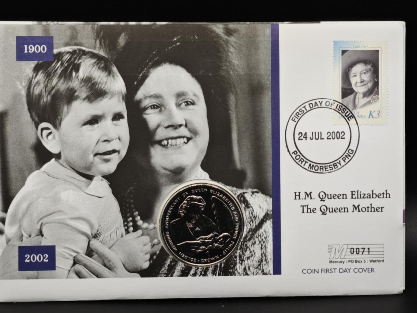 【淘币小摊】限时拍第八百六十二拍  克朗币邮币封场  满百包邮可预留两周  周一统一发货  直布罗陀1997年女王金婚克朗纪念币邮币封