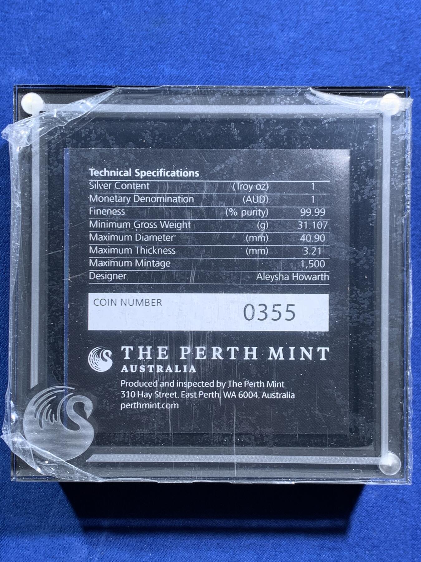 《竞宝斋》第463-465场 周日，周一，周二，3场连拍 （全场包邮）欢迎送拍 澳大利亚2021年1元彩色精制银币 笑翠鸟-柏林钱币展特制 1盎司9999银 发行量：1千5百 盒证全