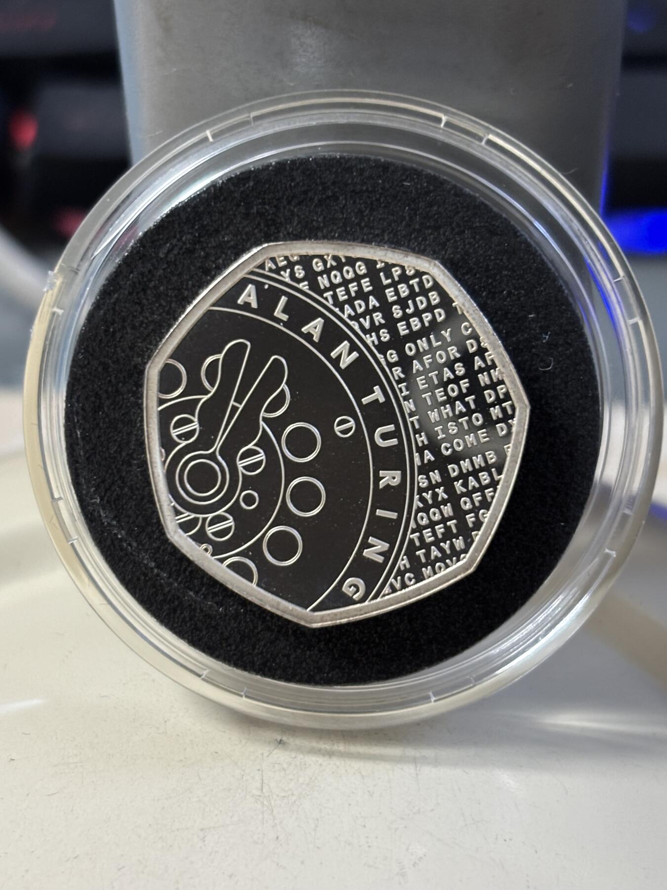 第190期拍卖 英国2022年科学创新系列图灵50便士精制加厚版银币,925银，16克，发行1500枚