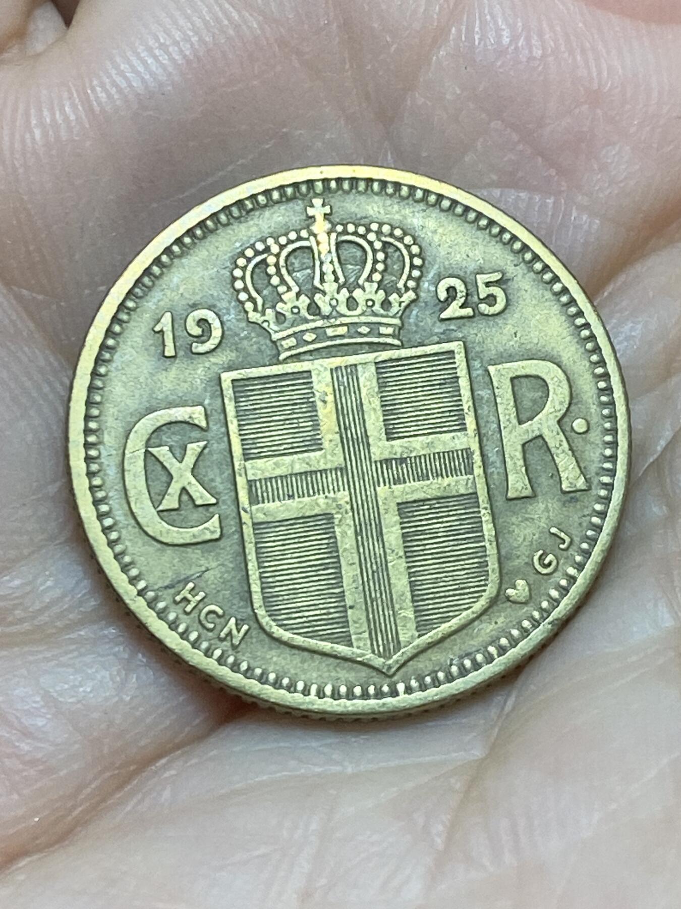 2026年第十七场(总第一百八十六场）外国好品散币场(免佣金) 稀少–丹属冰岛王国1925年1克朗(克里斯蒂安十世第一版，HCN–GJ版，首发年仅发行3年)